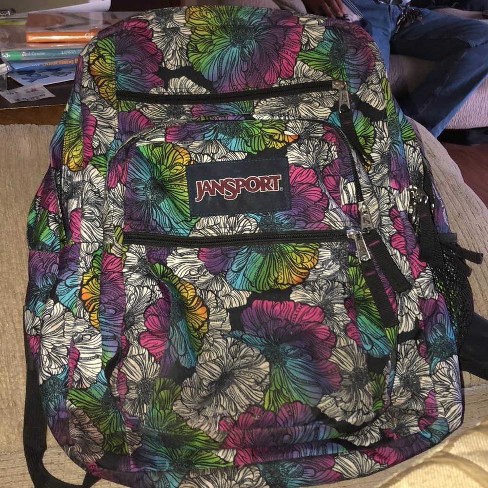 Rainbow Watercolor Floral Jan-sport Backpack
